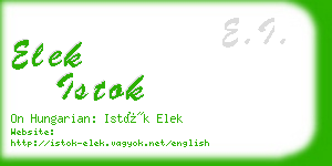 elek istok business card